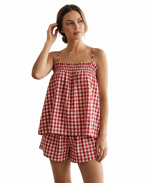 Plaid Cami Summer Set