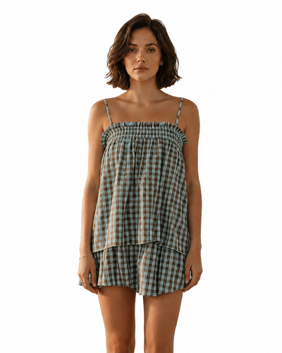 Plaid Cami Summer Set